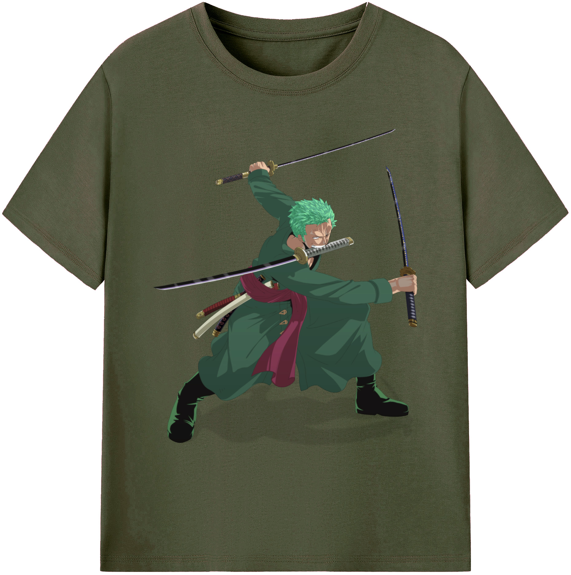 ワンピース ロロノア・ゾロ ONE PIECE Roronoa Zoro 綿100％ メンズ半袖Tシャツ｜肌触りやわらか＆通気性